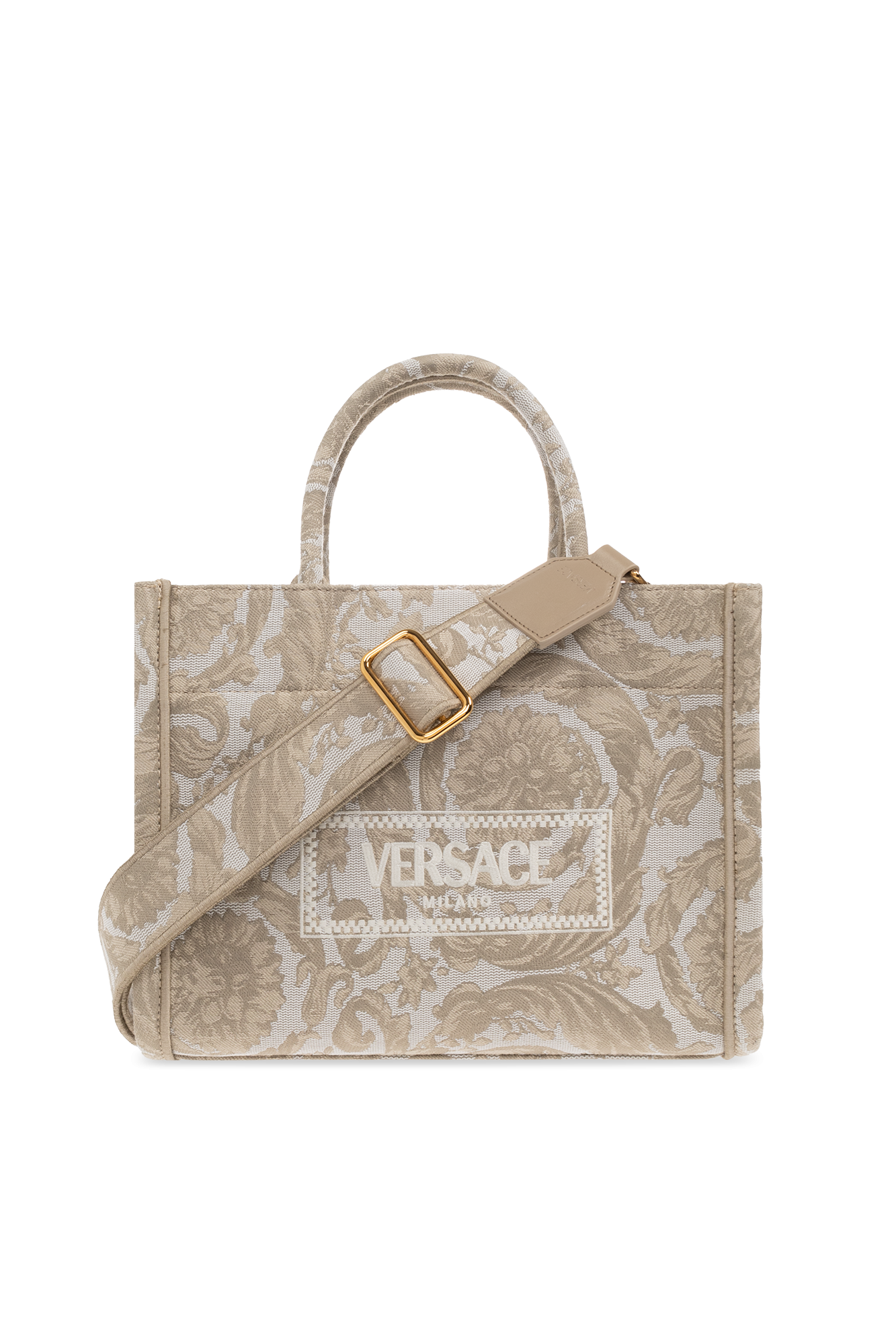 Beige 'Barocco Athena Small' shopper bag Versace - SchaferandweinerShops GB  - Utility Bag Whit Flap N00705.11 Khaki